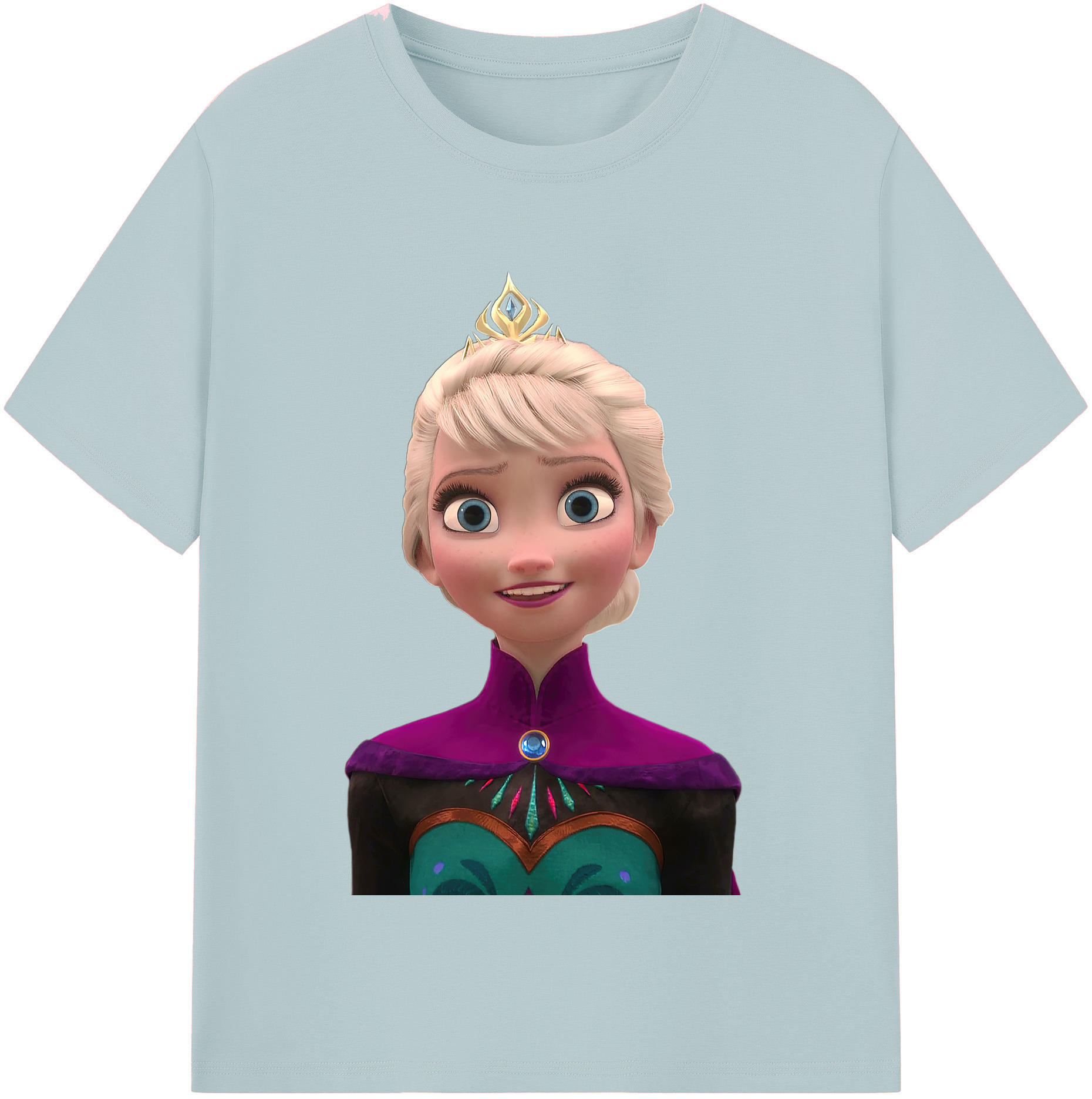 （画像用） アナと雪の女王 アンナ エルサ Frozen Anna Elsa 綿100％半袖Tシャツ（フロントプリント）